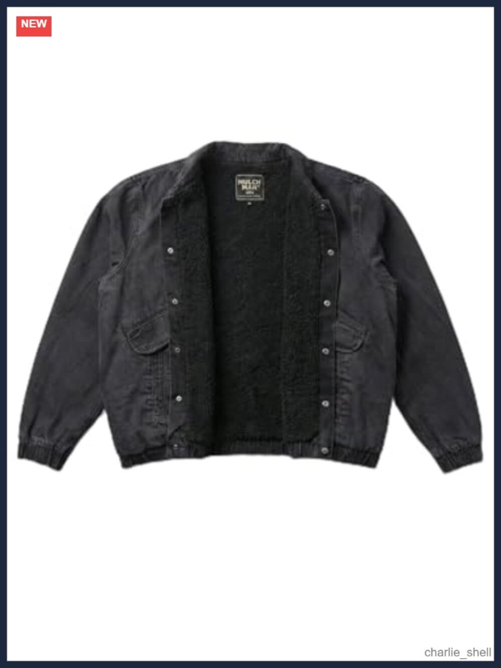Sherpa Lined Denim Bomber Jacket Men's Plus Size Heavyweight